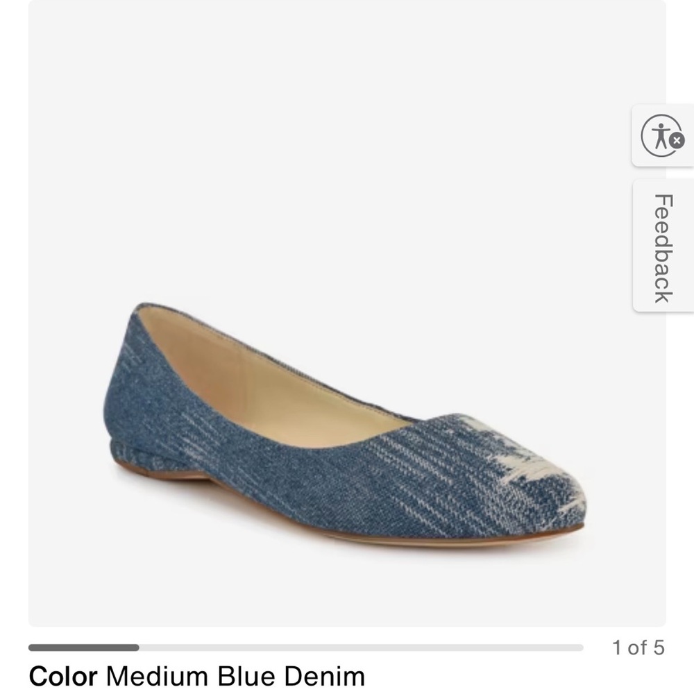 Nine West Medium Blue Denim Flats